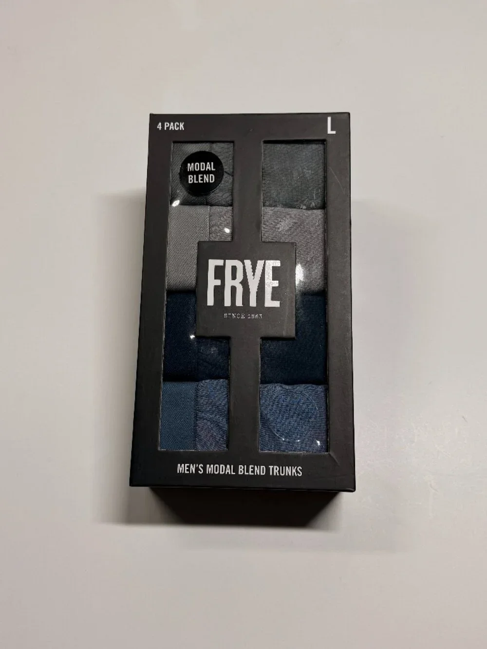 FRYE Modal Blend Trunks - 4 Pack - NWT - Large - Blue and Gray Tones